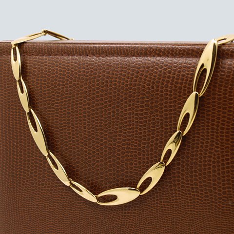 Georg Jensen, Regitze Overgaard; A "Zephyr" necklace of 18k gold, No 1500