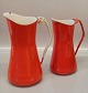 IHQ Quistgaard Danish Design Pitchers in Red Retro enamel 25 and 21 cm