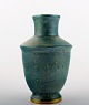 Josef Ekberg, Gustavsberg vase. Blue-green glaze with gold decoration.