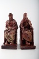 Imposing Warrior and King ceramic block bookends by Danish Karl Hansen Reistrup 
for Kähler, app. 1888.