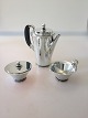 Georg Jensen Pyramide Sterling Sølv Kaffekande, flødekande og sukkerskål No 600