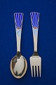 A. Michelsen Christmas spoon and Christmas fork 
1995 in gilded sterling silver