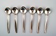 6 pcs. Georg Jensen Cypress Sterling Silver Mocha spoon # 035.
