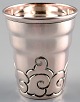 Art Nouveau silver liquor/vodka beaker.