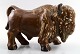 Rare Rörstrand stoneware figure by Gunnar Nylund, bison.
