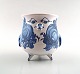 Bjorn Wiinblad unique ceramic vase / flower pot on three legs, blue glaze.