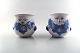 A pair of Wiinblad unique ceramics flowerpots, blue glaze.

