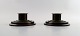 Just Andersen art deco, pair of light bronze low candlesticks, number LB 2122.