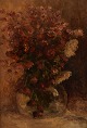 Flowers in a vase, oil on canvas. Unknown French artist. Approximately 1900.