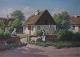Alfred Larsen, b. 1886, Danish painter.
Idyllic country scenery.
Oil on canvas.