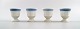 4 Royal Copenhagen Blue Fan Egg cup # 11504.
