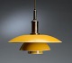 Poul Henningsen. PH 4½-4 pendant lamp with shade yellow painted metal mounted on 
wire shade holder, marked PH4200, patented.