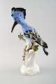 Sjælden Meissen figur, stor eksotisk fugl, porcelæn.
