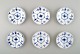 6 pieces. Royal Copenhagen Blue Fluted plain small dishes.
Number: 1/7. Envelope butter.