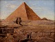 Unknown painter, early 20th century .: 
A view from the Great Pyramid of Giza.
