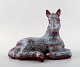 Michael Andersen: lying foal / horse in green and violet glaze.
