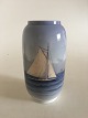 Royal Copenhagen Vase No 1484/107 med Skibsmotiv