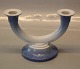 B&G Blue Tone Seashell  235 Two armed candlestick 13.5 cm