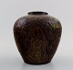 Early Axel Salto for Royal Copenhagen Stoneware vase decorated with foliage, 
sung glaze.