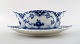 Royal Copenhagen Blue Fluted Full Lace Gravy boat on dish # 1105.