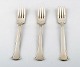 Hans Hansen silverware number 5, Three small luncheon forks / child forks in sterling silver.