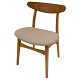 Hans J. Wegner; Set of six chairs, oak an teak, light wool, model CH-30