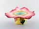 Delphin Massier, Vallauris, French vase in ceramics, shaped like a flower, hand 
painted.