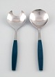 Henning Koppel. Strata salad set of stainless steel and green plastic.
Produced by Georg Jensen.