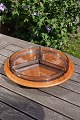 Cabaret dish on swivel foot in teak by Digsmed, 
Denmark