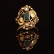 Edvard Berg, Copenhagen, 1937-47: Jugendstil ring, 14ct gold. Size: 55