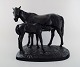 Kasli, large Russian sculpture of patinated cast iron in the form of a horse 
with foal.