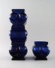 Two Swedish art glass vases. Lars Hellsten for Skruf Glasbruk.
