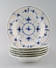 Six antique Royal Copenhagen Blue fluted deep plates.
