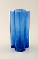 Bertil Vallien, Kosta Boda, "Mosaic" vase of blue glass art.
