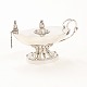 Georg Jensen: Oil lamp, silver. Period 1925-32. #12. H: 7,9cm. L: 14,5cm. W: 
167gr