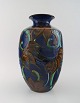 Kähler, Denmark, large glazed stoneware vase in modern design.
1930/40 s. Cow horn technique.