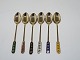 Sterling silver
Six guilded enamel demitasse spoon with different 
colours from 1950-1960