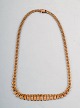 Vintage halskæde af 14 karat guld. Model mursten med vedhæng. 1960/70
