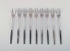 Set of nine herring forks/serving forks, Jens H. Quistgaard "Variation VI" 
cutlery of handmade stainless steel.