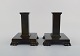 A pair of Swedish GAB (Guldsmedsaktiebolaget) Art Deco candlesticks in bronze. 
1930/40 s.