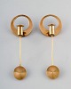 Arthur Pe for Kolbäck. A pair of modernist candlesticks in brass. 1950 s.
