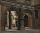 Dansk Kunstgalleri præsenterer: "Parti fra Atrio Qvadrato i Doge Paladset i Venedig. Olie maleri på lærred i ...
