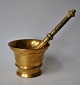 Brass mortar 
with pistil, 
17/18. C. 
Denmark.
