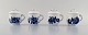 Royal Copenhagen Blue Flower braided, set of 4 cream cups.
