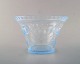 SIMON GATE for Orrefors, Art deco bowl in satin-cut light blue art glass. 1928.
