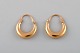 A pair of Scandinavian modernist gold earrings in 18 carat. 1960