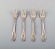 Danish silversmith. Set of 4 cake forks in silver (830). 1930.
