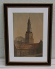 Etching : Vilhelm Hammershoi Chruch Tower of Stc Peter 56 x 42 cm including 
frame
