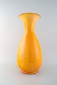 Svend Hammershøi for Kähler, Denmark. Large glazed stoneware vase. Beautiful 
yellow uranium glaze. 1930 / 40