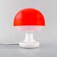 Kastrup / Holmegaard. Sjælden "Bowler" bordlampe i hvidt og rødt opalineglas. 
1960